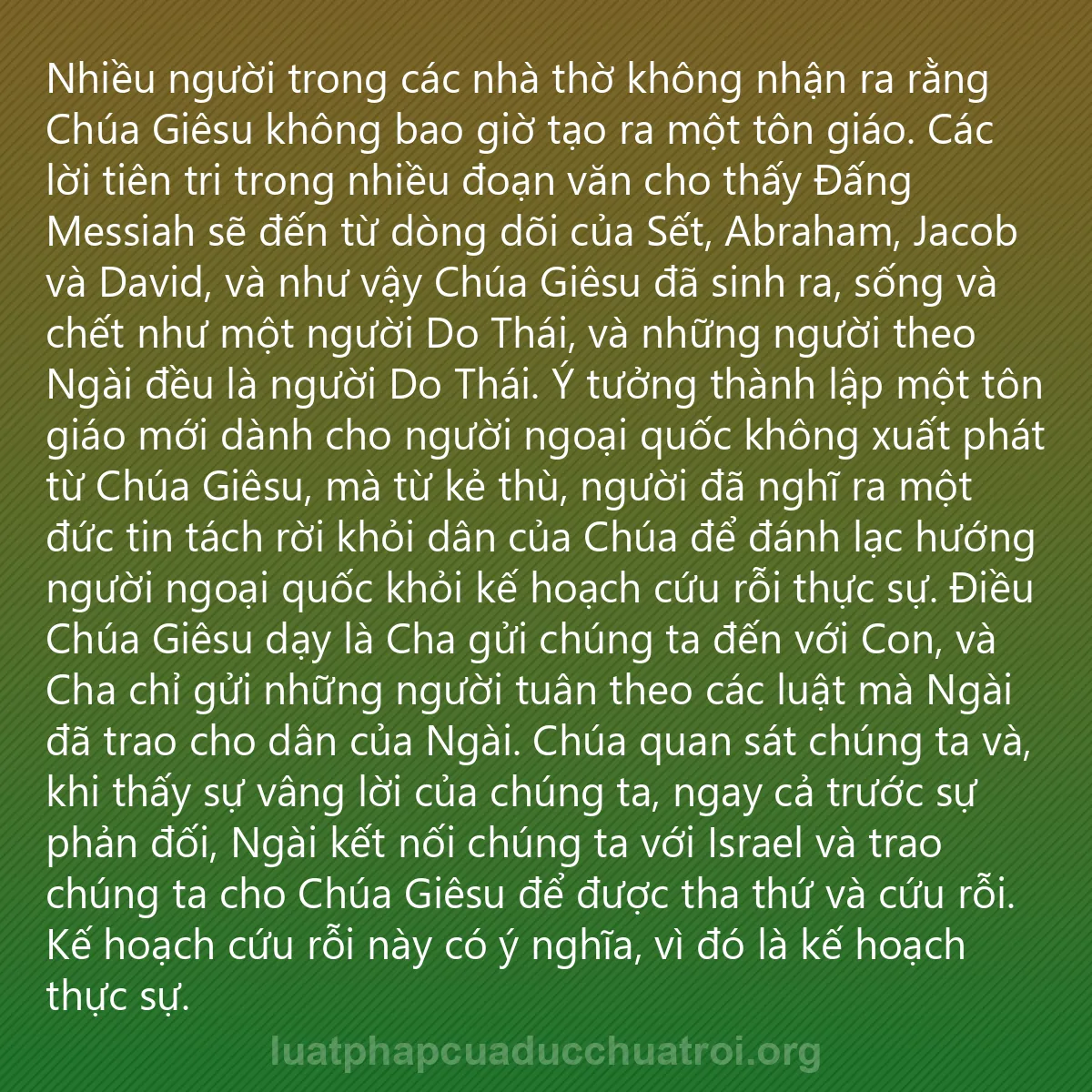 0176 - Bài đăng về Luật pháp của Đức Chúa Trời: Nhiều người trong các nhà thờ không nhận ra rằng Chúa...