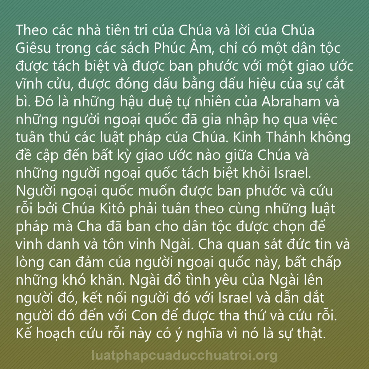 0183 - Bài đăng về Luật pháp của Đức Chúa Trời: Theo các nhà tiên tri của Chúa và lời của Chúa Giêsu...