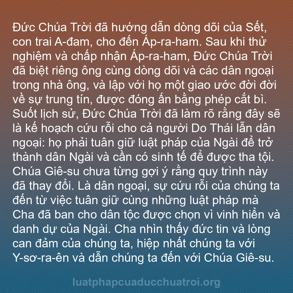 b0112 - Bài đăng về Luật pháp của Đức Chúa Trời: Đức Chúa Trời đã hướng dẫn dòng dõi của Sết, con trai A-đam,...
