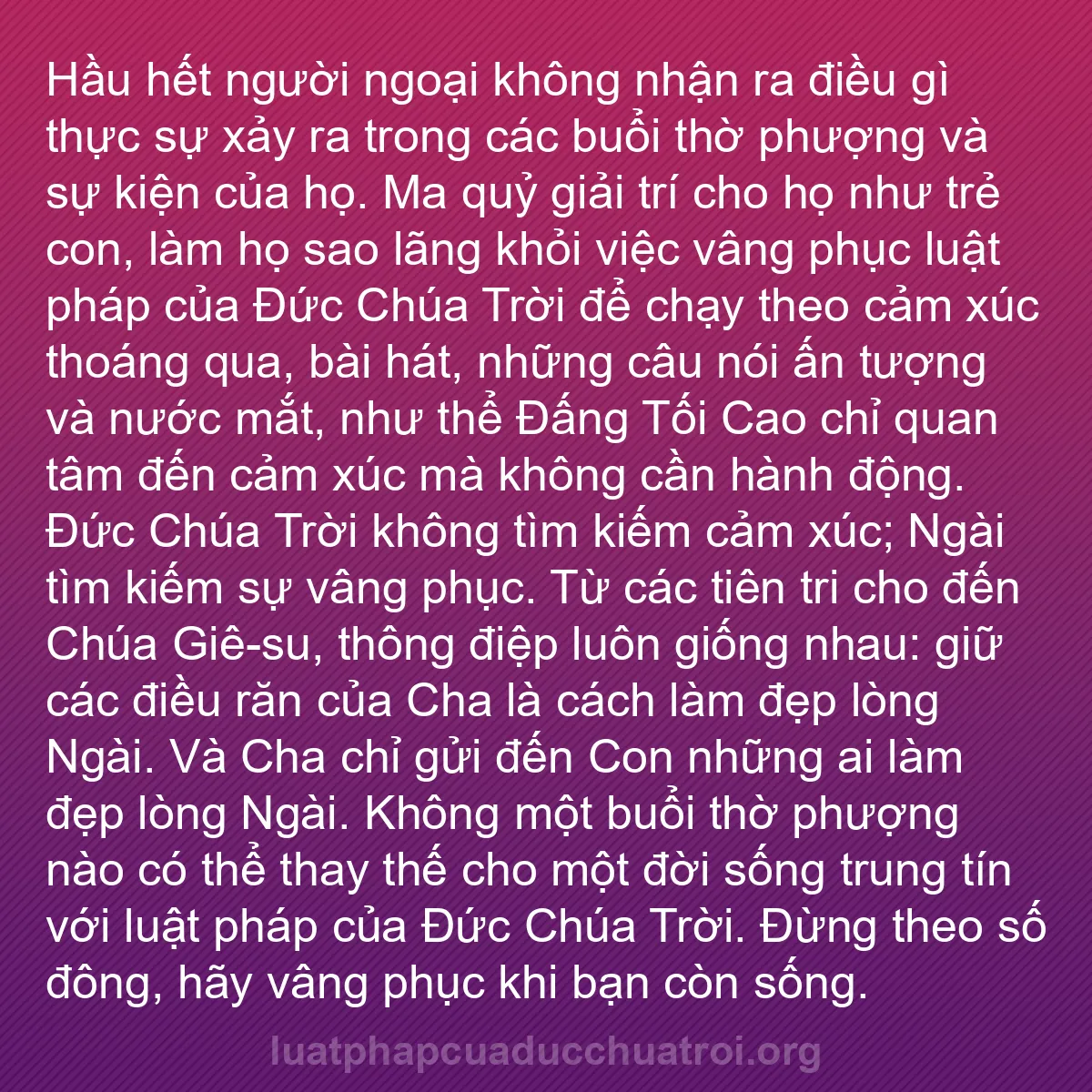 b0181 - Bài đăng về Luật pháp của Đức Chúa Trời: Hầu hết người ngoại không nhận ra điều gì thực sự xảy ra trong...