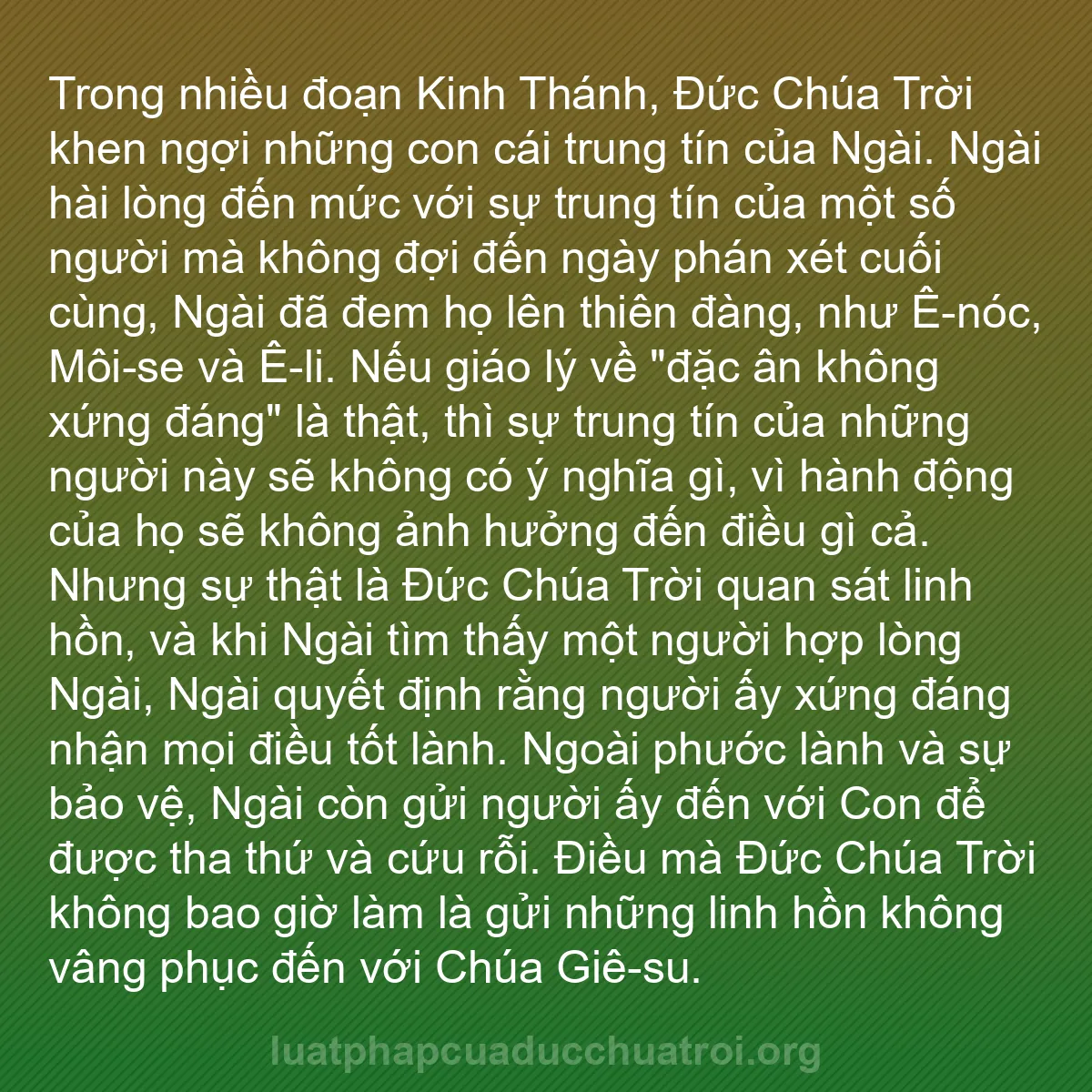 b0236 - Bài đăng về Luật pháp của Đức Chúa Trời: Trong nhiều đoạn Kinh Thánh, Đức Chúa Trời khen ngợi những con...