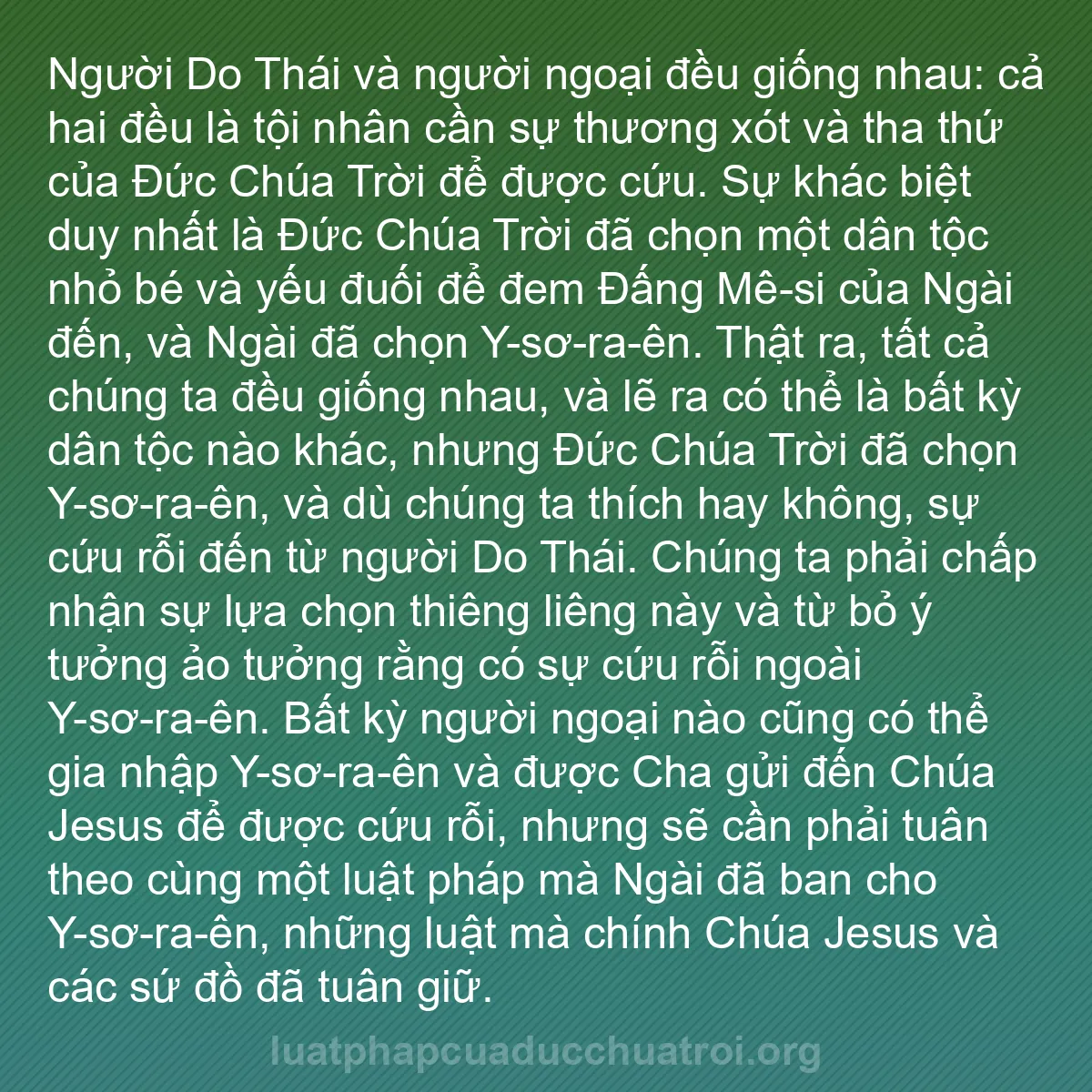 b0330 - Bài đăng về Luật pháp của Đức Chúa Trời: Người Do Thái và người ngoại đều giống nhau: cả hai đều là tội...