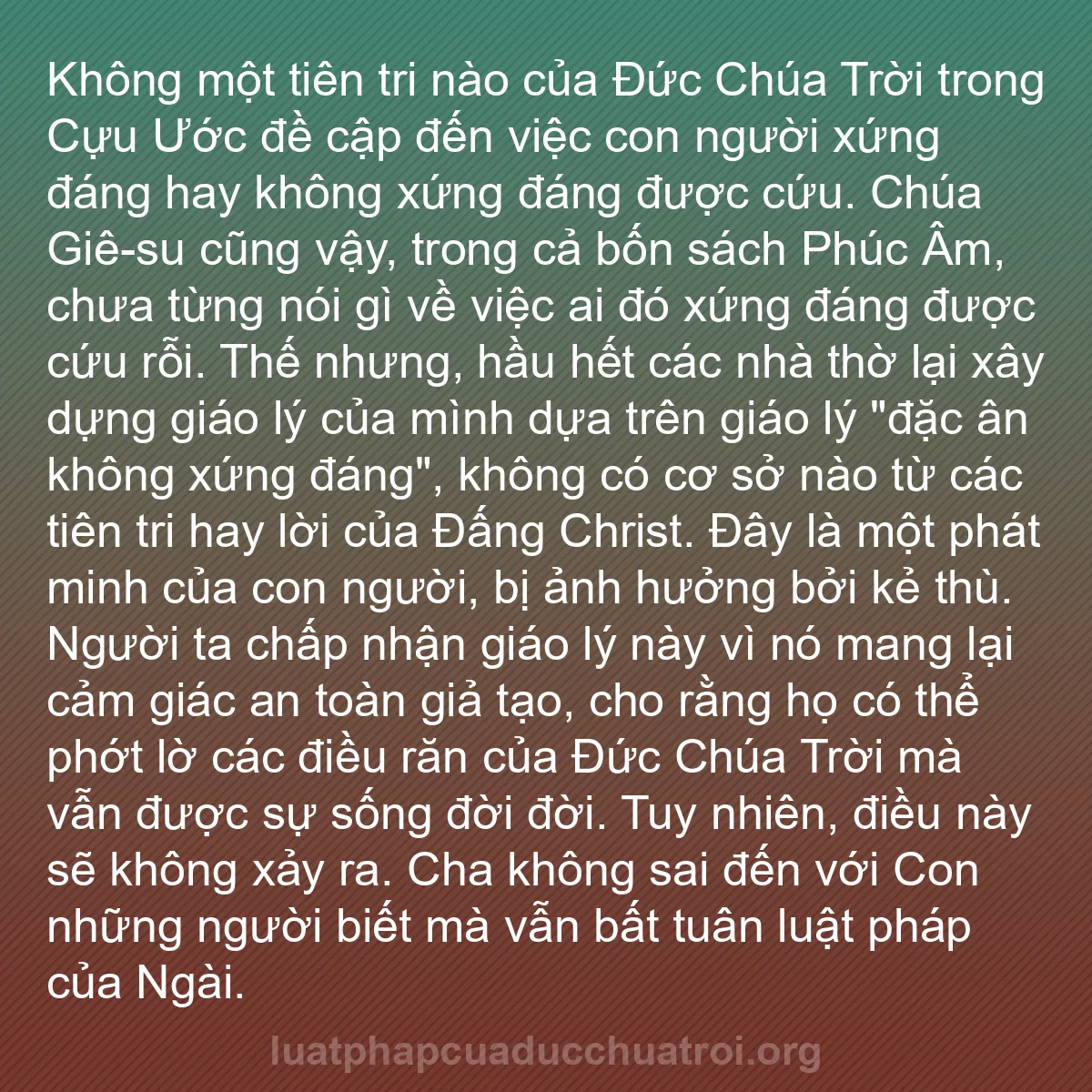 b0433 - Bài đăng về Luật pháp của Đức Chúa Trời: Không một tiên tri nào của Đức Chúa Trời trong Cựu Ước đề cập...