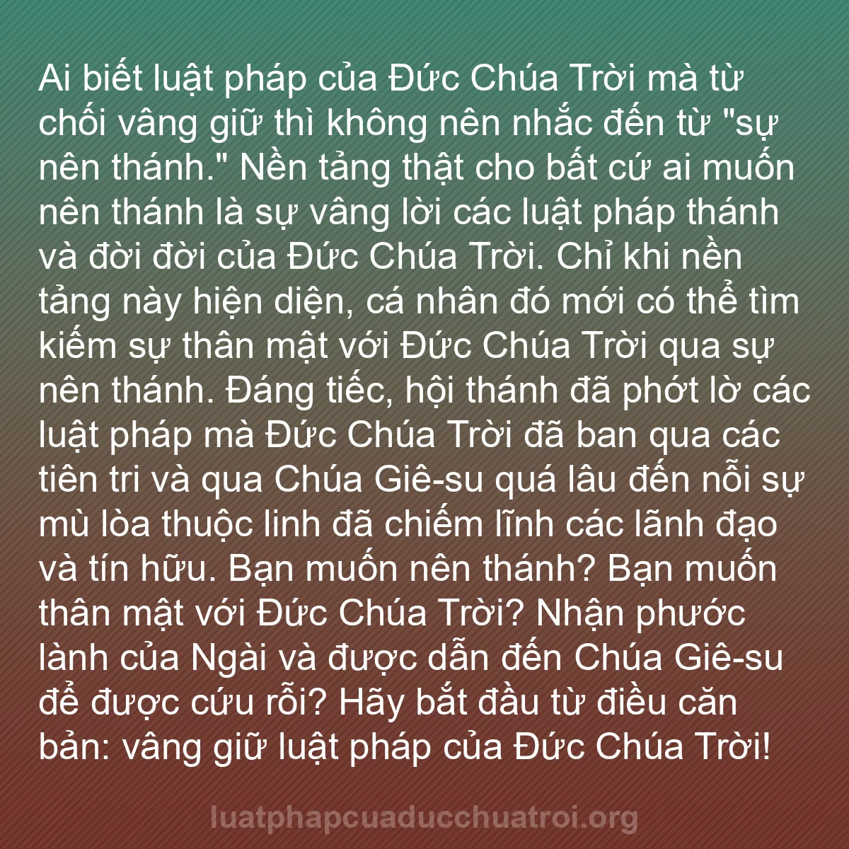 b0453 - Bài đăng về Luật pháp của Đức Chúa Trời: Ai biết luật pháp của Đức Chúa Trời mà từ chối vâng giữ thì...