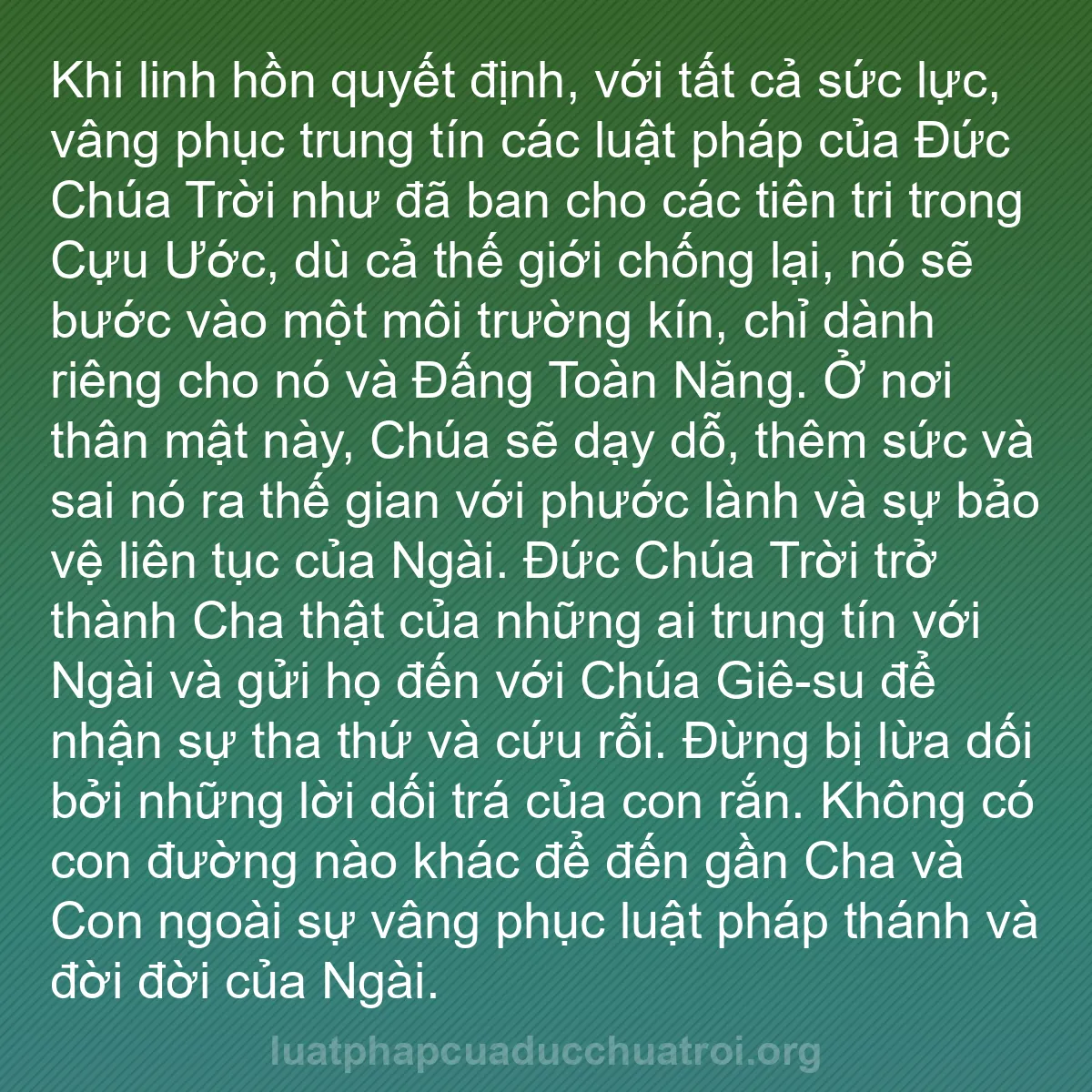 b0550 - Bài đăng về Luật pháp của Đức Chúa Trời: Khi linh hồn quyết định, với tất cả sức lực, vâng phục trung...